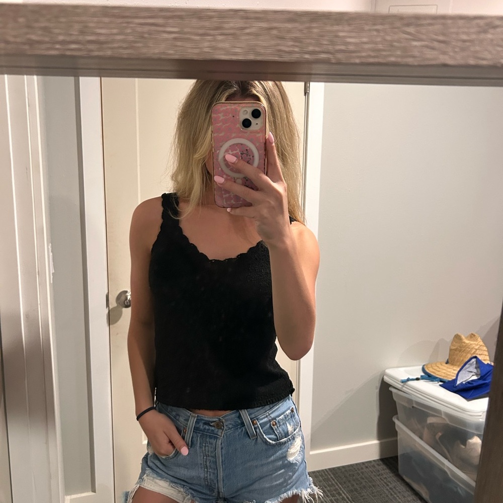 Francesca’s Black Lace Women's Top